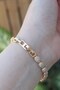 Vip Series Brass Zircon Stone Gold Color Drop Model Bracelet - 2