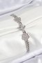 Brass Zircon Stone Clover Model Silver Color Women's Bracelet