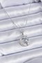 316L Steel Silver Color Zircon Stone Crescent Star Model Women's Necklace