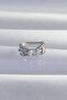 Brass Silver Color Zircon Stone Plated Earcuff Earrings