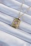316L Steel Chain Antique Gold Color Pink Enamel Heart Figure Tarot Necklace