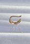 Brass Gold Color Zircon Stone Plated Earcuff Earrings - 2