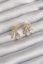 Brass Gold Color Zircon Stone Bow Earrings