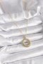 316L Steel Gold Color Chain Silver Zircon Stone Circle Model Women's Necklace - 2