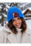Blue Beret Squirrel Punch Patterned Luxury Wool Hat Christmas Gift