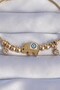 316L Steel Gold Color Zircon Stone Evil Eye Elephant Design Bracelet - 2