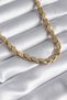 316L Steel Gold Color Laser Cut Barley Chain Model Women's Necklace
