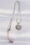 316L Steel Chain Silver Color Heart Sun Design Necklace - 2
