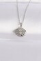 316L Steel Chain Silver Color Zircon Stone Pearl Detail Oyster Necklace