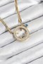316L Steel Zircon Stone Quarter Insertable Gold Color Women's Necklace