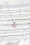 316L Steel Chain Silver Color Pink Zircon Stone Lotus Model Women's Necklace - 2