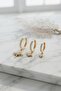 Gold Color Pole Star Model 3-Piece Earring Set