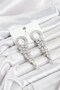 Silver Color Zircon Stone Fringed Model Women's Evening Dress Earrings - 2