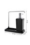 Luna Stainless Aluminum Kitchen Liquid Soap Dispenser with Cloth Hanger - Black - 6