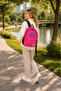 Unisex Backpack with Embroidered Front and Laptop Compartment, School Bag, Back to School, Fuchsia Backpack - 6