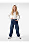 Cotton Pocketed Wide Leg Denim Pants