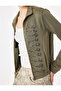 Slim Fit High Collar Zippered Long Sleeve Modal Blend Button Printed Sweatshirt - 5