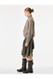 Zippered Pocket Detailed Buttoned Stand Collar Long Sleeve Plaid Jacket - 3