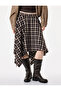 Asymmetrical Cut Plaid Midi Skirt - 2
