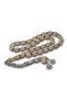 Transparent Crimped Amber Prayer Beads with Metal Tassels