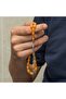 Silver Tassel Yellow Capsule Cut Crimped Amber Prayer Beads - 2