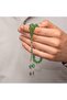 Green Round Crimped Amber Prayer Beads with Silver Tassels - 4