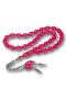 Silver Tasseled Pink Fire Amber Prayer Beads