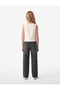 Sleeveless Square Neck Buttoned Crop Tweed Blouse - 2
