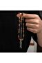 Silver Tassel Clamping Amber Prayer Beads