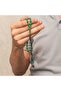 Silver Kazaz Tassel Green Crimped Amber Prayer Beads - 4