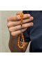 Silver Ball Kazaz Tassel Capsule Cut Crimped Amber Prayer Beads - 2