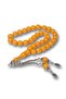 Silver Tassel Yellow Round Crimped Amber Prayer Beads