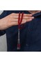 Red Crimped Amber Prayer Beads with Metal Tassels - 3