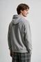 Men's Stone Hooded Sweatshirt with Kangaroo Pocket and 3-Thread Fleece Inside - 3