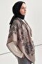Lace Pattern Norena Wool Shoulder Shawl Mink
