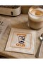 4-Piece Coffee Club Embroidered Coaster Set – Cocktail & Presentation Napkin (14X14 cm) - 2