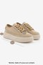 Women's Sneaker High Thick Patterned Ultra Light Sole Lace-Up Sports Shoes Ergu Beige Linen - 8