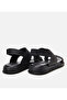 Men's Leather Black Light Sole Adjustable Sandals - 6
