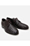 Men's Leather Brown Comfortable Sole Textured Classic Shoes - 2