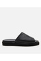 Men's Leather Black Textured Ultra Light Sole Slippers