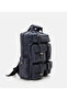 Men's Leather Navy Blue Backpack - 2