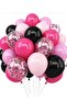 Black Pink Transparent Pink Black Transparent 50 Pieces Balloon Set Chain Attachment and Balloon Tape