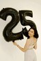 Black 25 Number Foil Balloon - 3