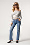 Open Shoulder Soft Modal Blouse Lby0017 Gray Melange - 4