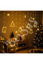 Christmas Pine Tree Ornament Deer Tree and Bell Curtain Led Daylight - 3