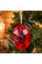 Christmas Pine Tree Ornament Crystal Oval Cut Ruby Red