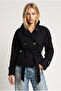 Belted Short Trench Coat Laz0013 Black - 4