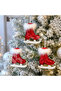 Christmas Tree Ornament Set of 3 Red Ice Skates 12 cm - 3