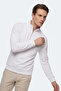 Kivo I Men's White Sweatshirt with Stand Collar and Zipper - 5