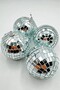 Christmas Pine Tree Ornament Mirrored Disco Ball 8 cm Set of 4 - 8